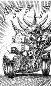 北斗の拳のサウザー登場シーンでサウザーが乗っているバイクは何なのか？公道は走れるのか？