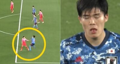【サッカー日韓親善試合】韓国選手がこっそり日本人選手を殴るシーンが韓国でも批判に